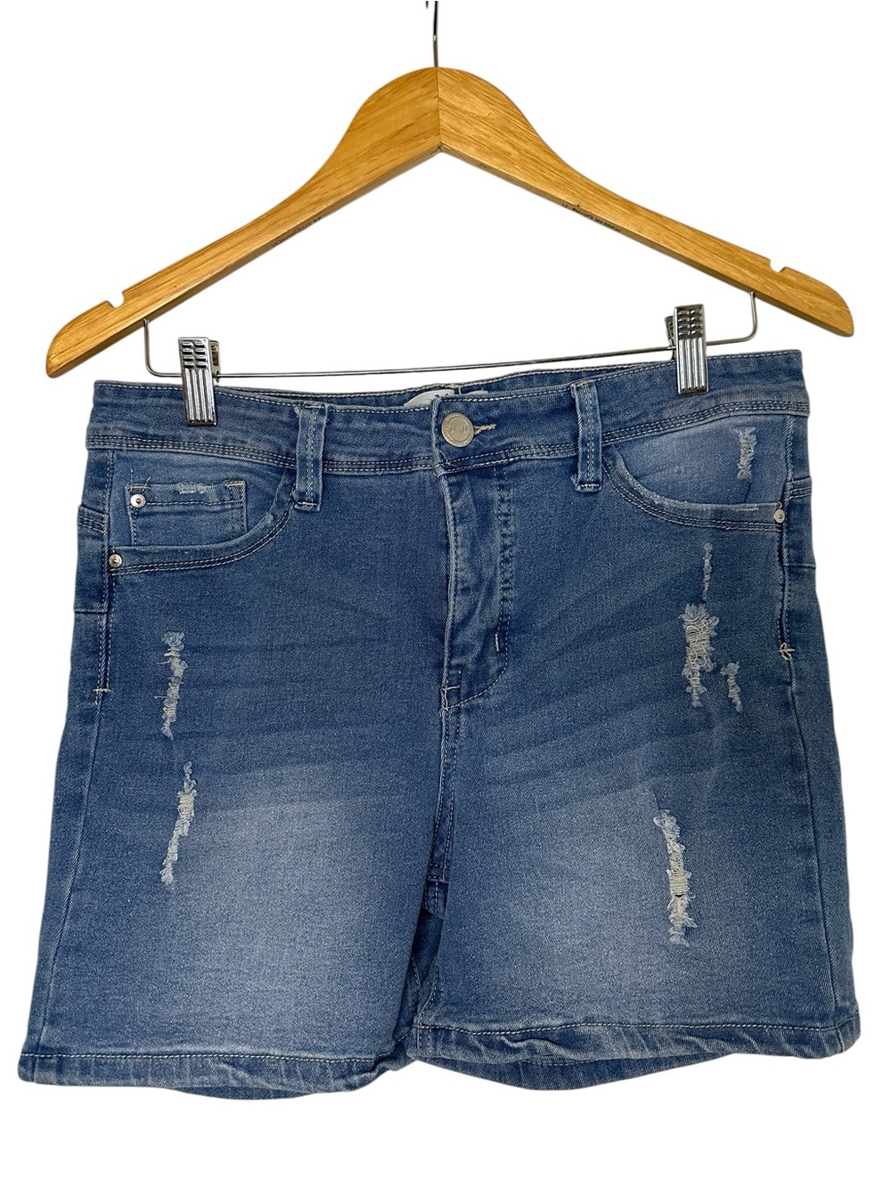 Harmony & Havoc Denim Distressed Women's Shorts - Blue